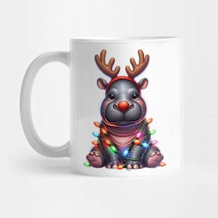 Christmas Red Nose Hippo Mug